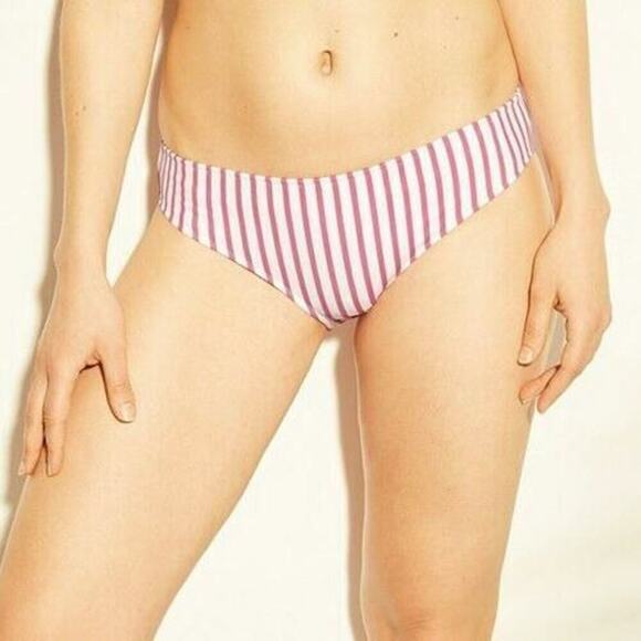 Shade & Shore Other - Shade & Shore Bikini Bottom Women's Size XL Red White Striped Hipster Swimwear